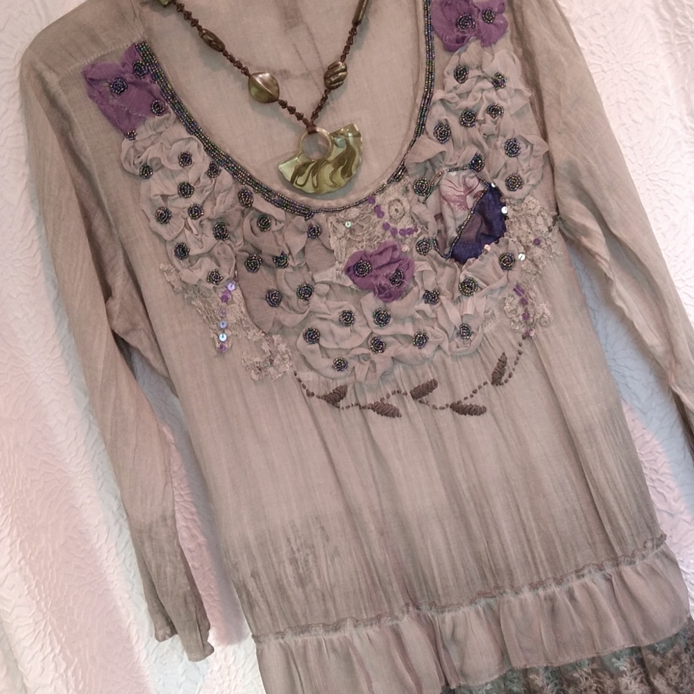 Light weight cotton gauze blouse or tunic